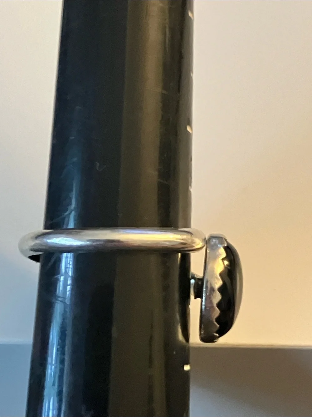 Sterling Silver Black Onyx Bypass Band Ring